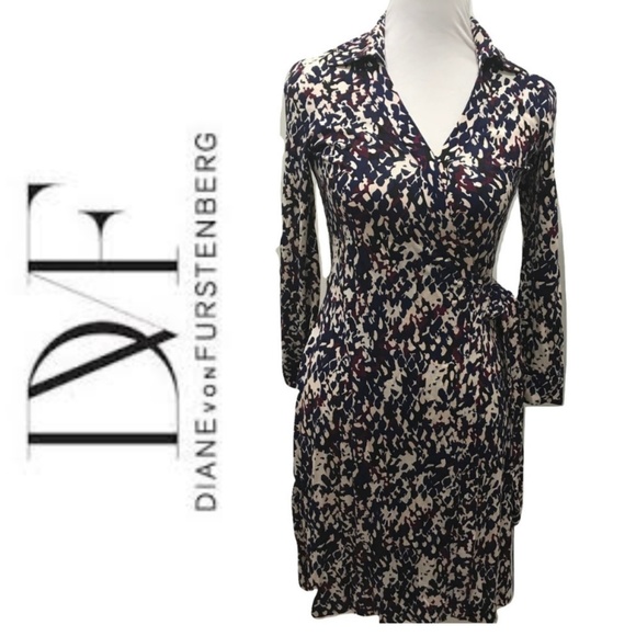Diane von Furstenberg Dresses & Skirts - DVF Size 4 Wrap Dress Silk Jersey Knit Midi Casual